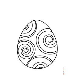 Retrouvez le coloriage d'un oeuf de Pâques à spirales et imprimez aux enfants un joli dessin pour les fêtes
