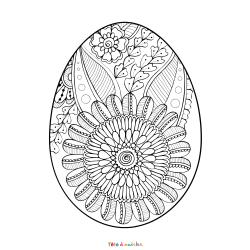 Retrouvez le coloriage d'un oeuf de Pâques anti-stress et imprimez aux enfants un joli dessin pour les fêtes.