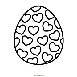 Retrouvez le coloriage d'un oeuf de Pâques avec des coeurs et imrimez un joli dessin aux enfants pour cette fête