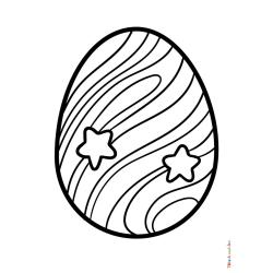 Retrouvez le coloriage d'un oeuf de Pâques avec des lignes et des étoiles