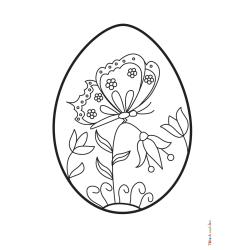 Retrouvez le coloriage d'un oeuf de Pâques de printemps et imprimez aux enfants un joli dessin pour les fêtes