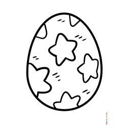 Retrouvez le coloriage d'un oeuf de Pâques étoilé et imprimez aux enfants un joli dessin pour les fêtes