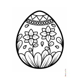 Retrouvez le coloriage d'un oeuf de Pâques fleuri et imprimez aux enfants un joli dessin pour les fêtes