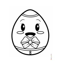 Retrouvez le coloriage d'un oeuf de Pâques kawaii et imprimez aux enfants un joli dessin pour les fêtes