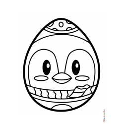 Retrouvez le coloriage d'un oeuf de Pâques pingouin et imprimez aux enfants un joli dessin pour les fêtes