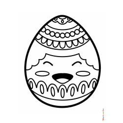 Retrouvez le coloriage d'un oeuf de Pâques sushi et imprimez un joli dessin pour les fêtes