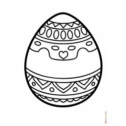 Retrouvez le coloriage d'un oeuf graphique et imprimez aux enfants un joli dessin pour les fêtes