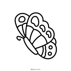 Retrouvez le coloriage d'un papillon à gros traits et imprimez aux enfants un dessin pour le printemps