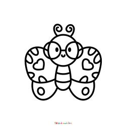 Retrouvez le coloriage d'un papillon à lunettes et imprimez un dessin aux enfants pour le printemps