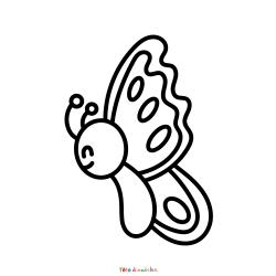 Retrouvez le coloriage d'un papillon amusant et imprimez un dessin aux enfants sur le thème du printemps