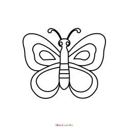 Retrouvez le coloriage d'un papillon classique et imprimez aux enfants un dessin sur le printemps