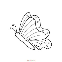 Retrouvez le coloriage d'un papillon en vol et imprimez aux enfants un dessin sur le printemps