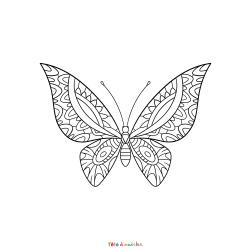 Retrouvez le coloriage d'un papillon ethnique et imprimez aux enfants un dessin pour le printemps