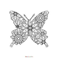 Retrouvez le coloriage d'un papillon mandala et imprimez aux enfants un dessin pour le printemps.