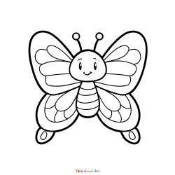 Retrouvez le Coloriage d'un papillon mignon et imprimez aux enfants un dessin pour le printemps