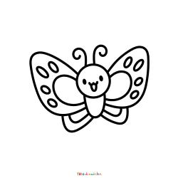 Retrouvez le coloriage d'un papillon rigolo et imprimez aux enfants un dessin sur le printemps