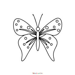 Retrouvez le coloriage d'un papillon simple et imprimez aux enfants un dessin pour le printemps