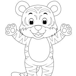 coloriage d'un petit tigre