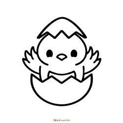 Retrouvez le coloriage d'un poussin dans un oeuf et imprimez aux enfants un dessin pour cette belle fête de printemps