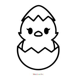 Retrouvez le coloriage d'un poussin de Pâques à télécharger et imprimez aux enfants un joli dessin pour les fêtes