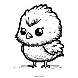 Retrouvez le coloriage d'un poussin de Pâques adorable et imprimez aux enfants un joli dessin pour les fêtes.