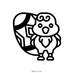 Retrouvez le coloriage d'un poussin de Pâques géometrique et imprimez aux enfants un joli dessin pour les fêtes