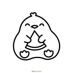 Retrouvez le coloriage d'un poussin de Pâques kawaii et imprimez aux enfants un joli dessin pour les fêtes