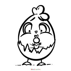 Retrouvez le coloriage d'un poussin de Pâques original et imprimez aux enfants un joli dessin pour cette fête de printemps