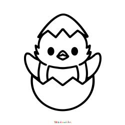 Retrouvez le coloriage d'un poussin de Pâques à imprimer  et téléchargez un dessin aux enfants qui aiment cette fête de printemps.