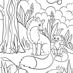 Retrouvez un coloriage de renard à télécharger et imprimez un dessin aux enfants qui aiment cet animal rusé