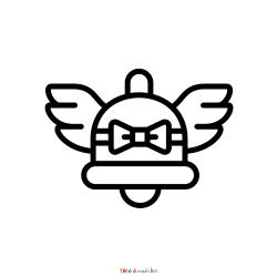 Retrouvez le Coloriage d'une cloche avec des ailes et imprimez un dessin pour les fêtes de printemps