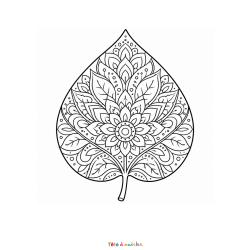 Téléchargez gratuitement ce coloriage feuille mandala. Un dessin détaillé à colorier pour enfants et adultes.
