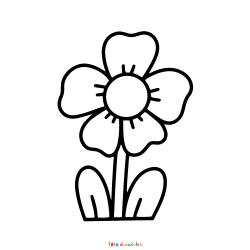 Retrouvez le coloriage d'une fleur facile et imprimez un joli dessin aux enfants qui aiment la nature.
