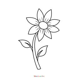 ?Retrouvez le coloriage d'une fleur gratuit et imprimez un joli dessin aux enfants qui aiment la nature.?️