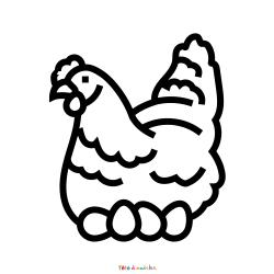 Retrouvez le Coloriage d'une poule de Pâques à télécharger et imprimez aux enfants un joli dessin pour les fêtes