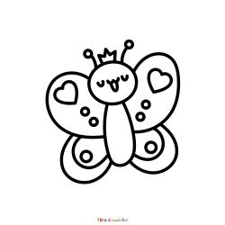 Retrouvez le coloriage d'une princesse papillon et imprimez aux enfants un dessin pour le printemps