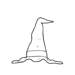 Coloriage d'un chapeau de sorcière