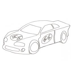 Coloriage d'une voiture de course de rallye