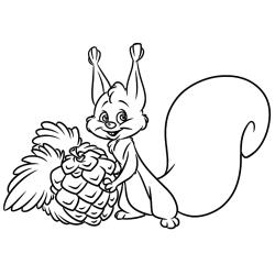 Retrouvez le Coloriage d'un écureuil en pdf et imprimez un dessin aux enfants qui aiment ce petit animal très mignon