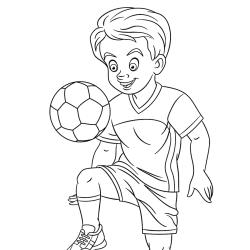 Coloriage foot, coloriage du joueur de foot preparant une passe