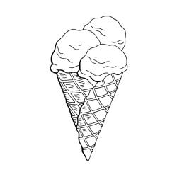 Coloriage d'une glace aux 3 parfums