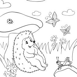 Retrouvez le Coloriage d'un hérisson mignon et imprimez un dessin aux enfants qui aiment ce petit animal mignon