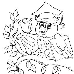 Retrouvez le coloriage d'un hibou rigolo et imprimez un dessin aux enfants qui aiment cet oiseau nocturne