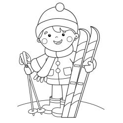 Voici un coloriage d'hiver à imprimer gratuitement. Un dessin d'hiver à imprimer pour tous les petits amoureux de la nature. Page 04