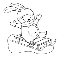 Voici un coloriage d'hiver à imprimer gratuitement. Un dessin d'hiver à imprimer pour tous les petits amoureux de la nature. Page 09