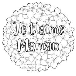 Retrouvez un Coloriage je t'aime maman à imprimer et téléchargez un dessin aux enfants qui veulent montrer leur amour à leur maman
