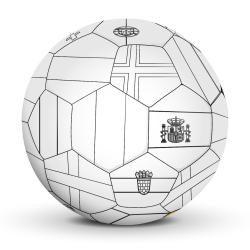 Coloriage joueur de foot driblant avec son ballon