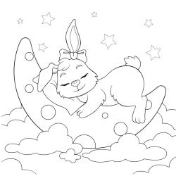 Voici un coloriage de lapin à imprimer gratuitement. Un dessin de lapin à imprimer pour tous les petits amoureux des animaux. Page 07