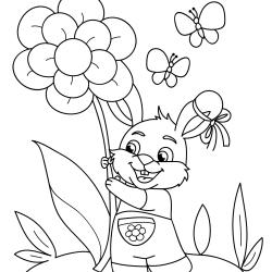 Voici un coloriage de lapin à imprimer gratuitement. Un dessin de lapin à imprimer pour tous les petits amoureux des animaux. Page 13