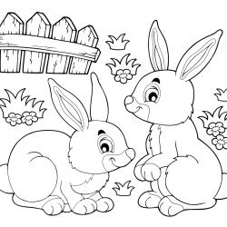 Voici un coloriage de lapin à imprimer gratuitement. Un dessin de lapin à imprimer pour tous les petits amoureux des animaux. Page 18